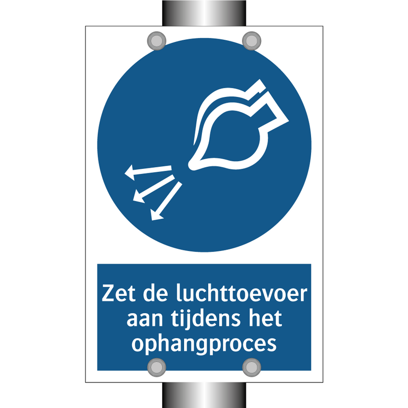 Zet de luchttoevoer aan tijdens het ophangproces & Zet de luchttoevoer aan tijdens het ophangproces