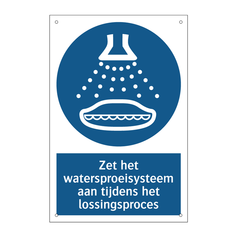 Zet het watersproeisysteem aan tijdens het lossingsproces