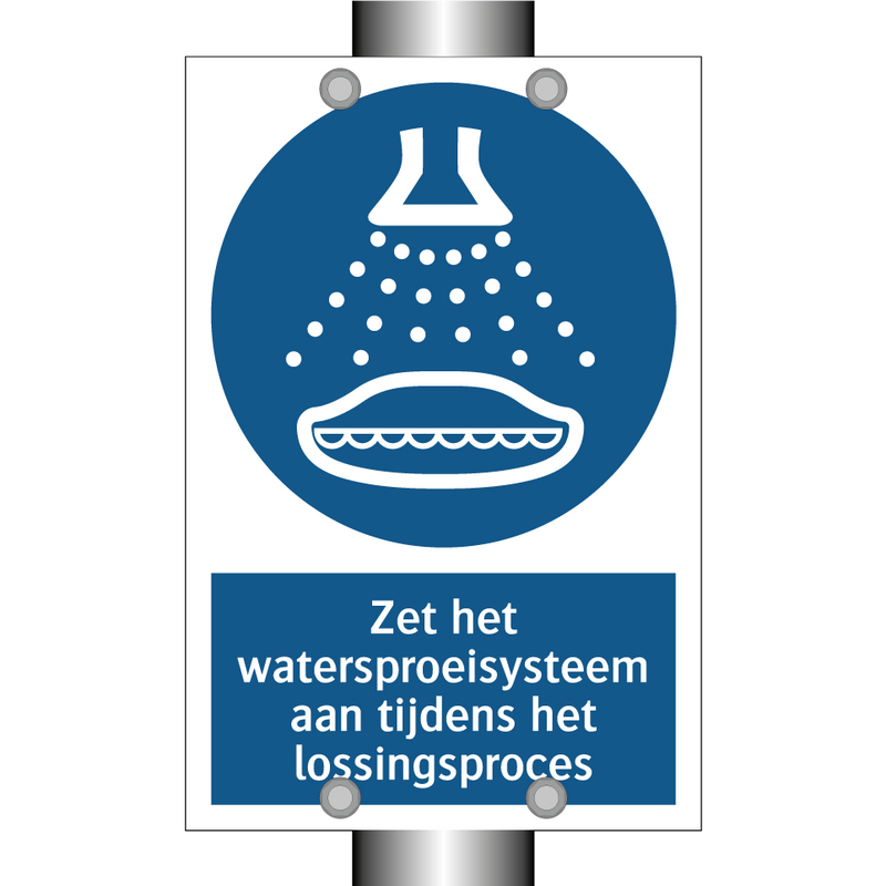 Zet het watersproeisysteem aan tijdens het lossingsproces