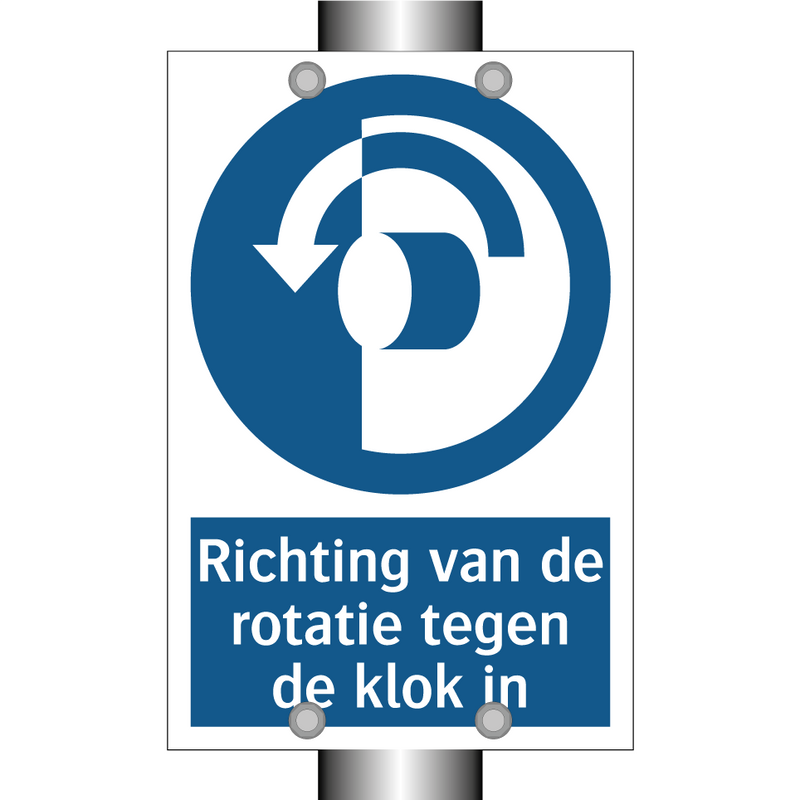 Richting van de rotatie tegen de klok in & Richting van de rotatie tegen de klok in