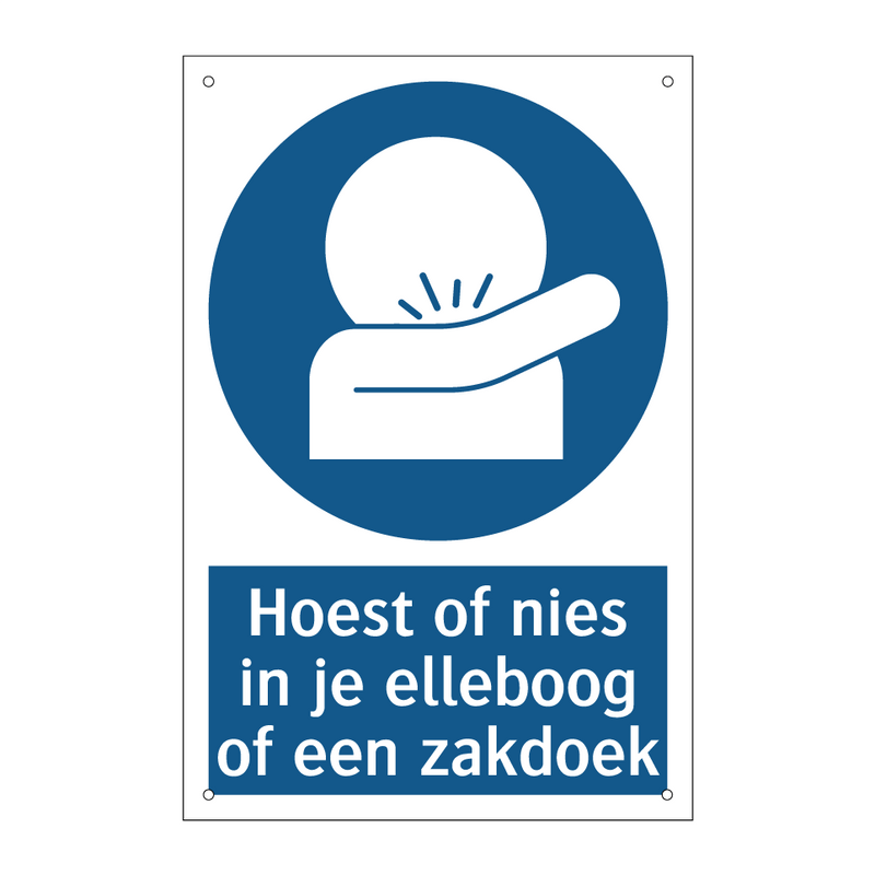 Hoest of nies in je elleboog of een zakdoek & Hoest of nies in je elleboog of een zakdoek