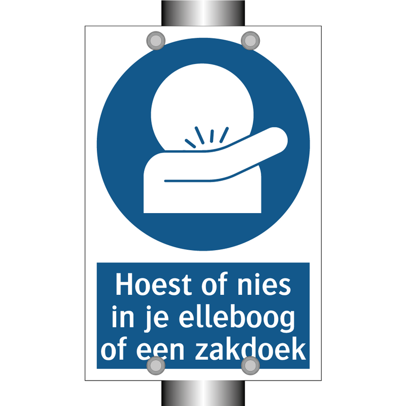 Hoest of nies in je elleboog of een zakdoek & Hoest of nies in je elleboog of een zakdoek