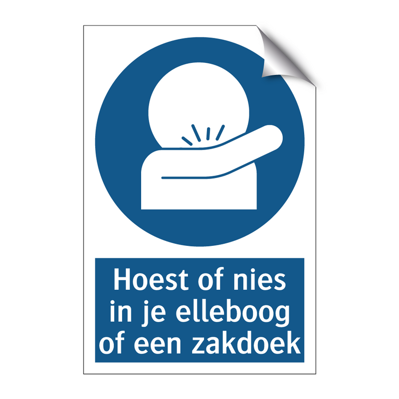 Hoest of nies in je elleboog of een zakdoek & Hoest of nies in je elleboog of een zakdoek