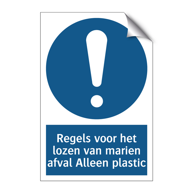 Regels voor het lozen van marien afval Alleen plastic