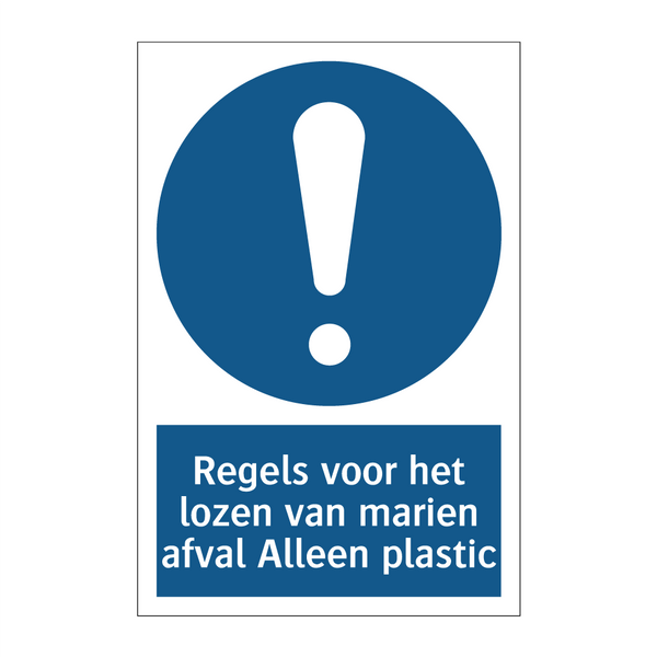 Regels voor het lozen van marien afval Alleen plastic