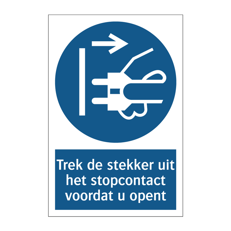 Trek de stekker uit het stopcontact voordat u opent