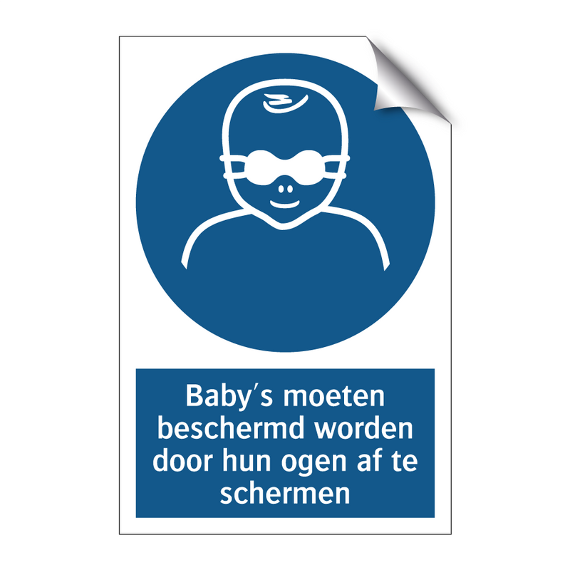 Baby's moeten beschermd worden door hun ogen af te schermen