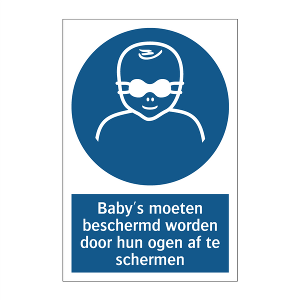 Baby's moeten beschermd worden door hun ogen af te schermen