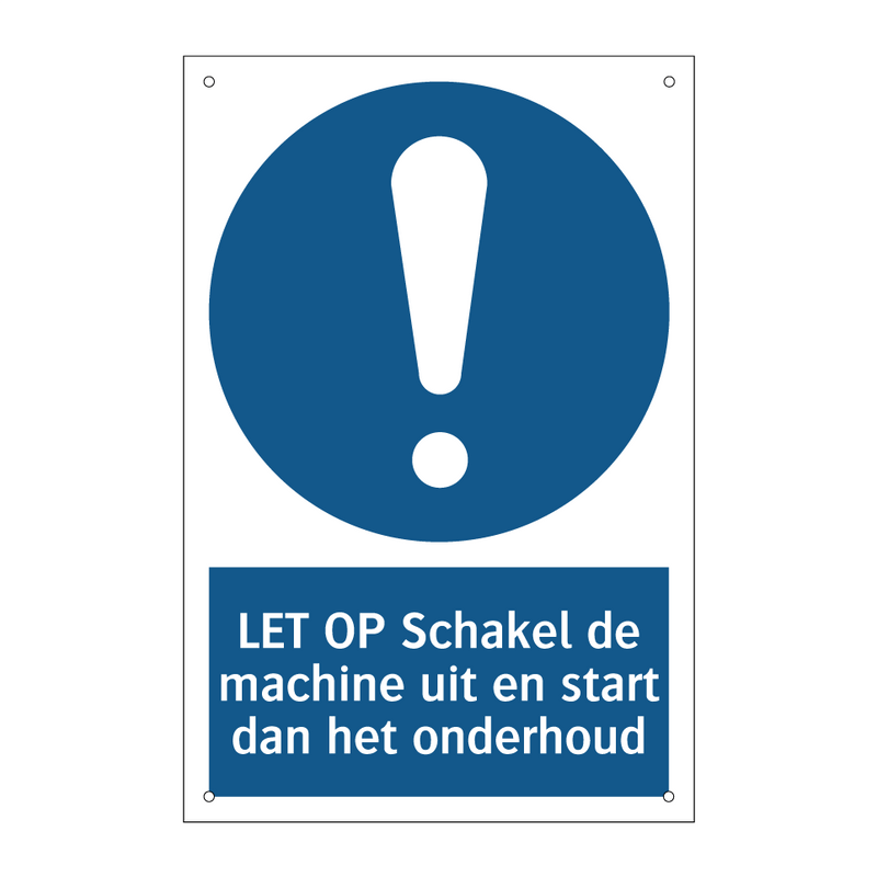 LET OP Schakel de machine uit en start dan het onderhoud