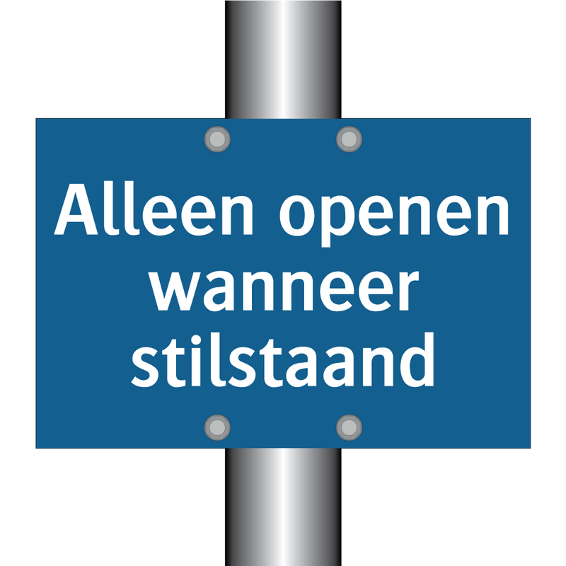 Alleen openen wanneer stilstaand & Alleen openen wanneer stilstaand