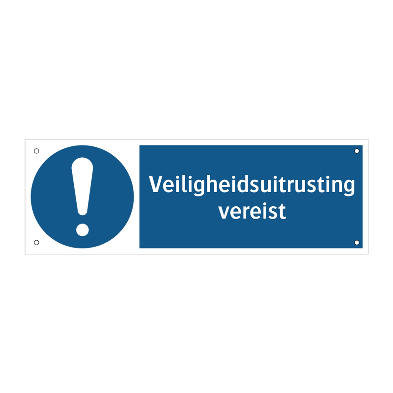 Veiligheidsuitrusting vereist & Veiligheidsuitrusting vereist & Veiligheidsuitrusting vereist