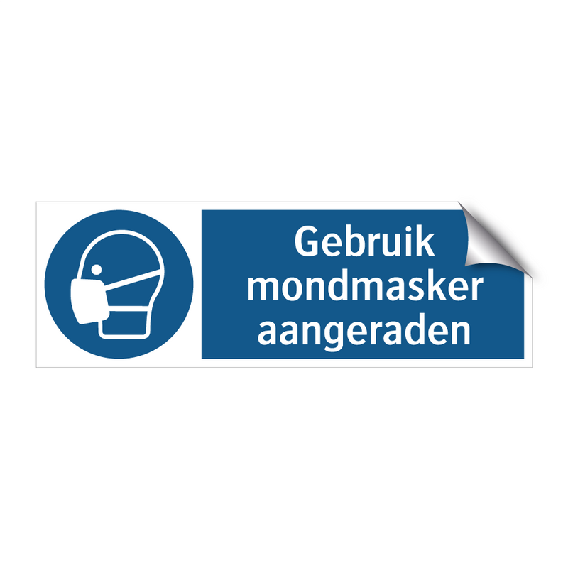 Gebruik mondmasker aangeraden & Gebruik mondmasker aangeraden & Gebruik mondmasker aangeraden