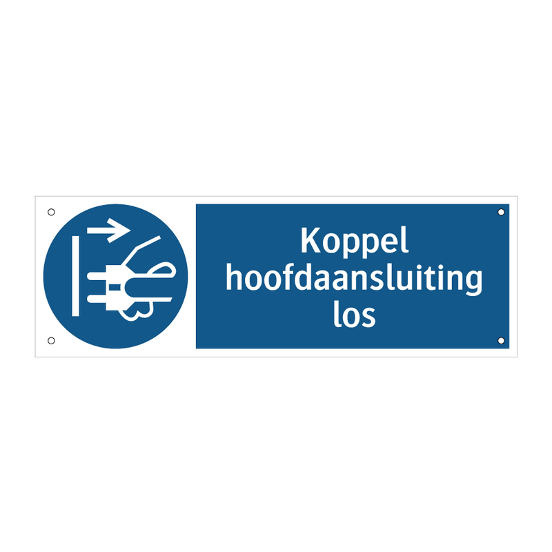 Koppel hoofdaansluiting los & Koppel hoofdaansluiting los & Koppel hoofdaansluiting los