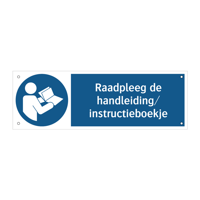 Raadpleeg de handleiding/instructieboekje & Raadpleeg de handleiding/instructieboekje