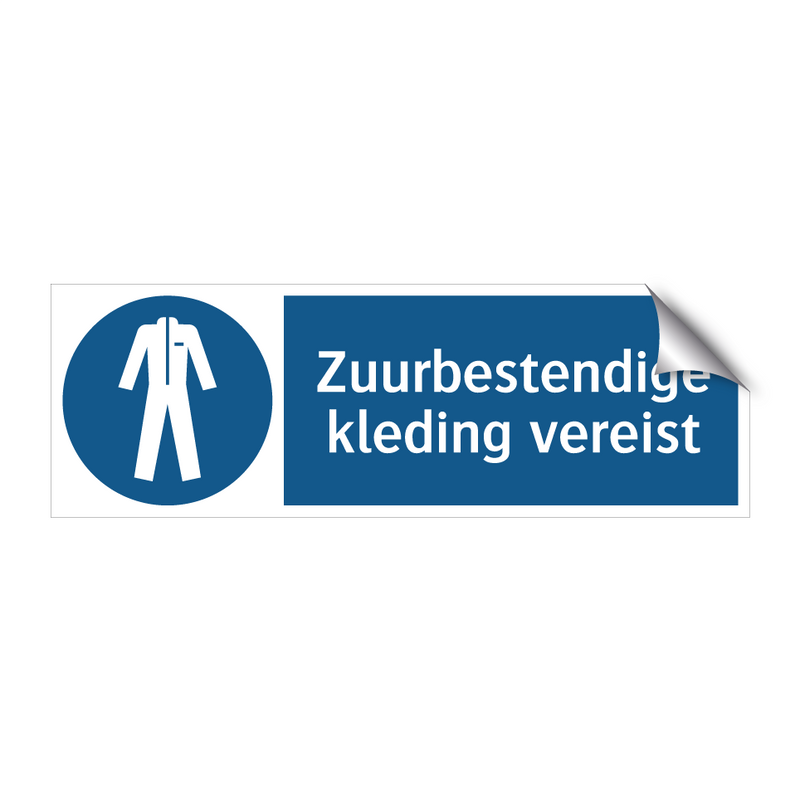 Zuurbestendige kleding vereist & Zuurbestendige kleding vereist & Zuurbestendige kleding vereist