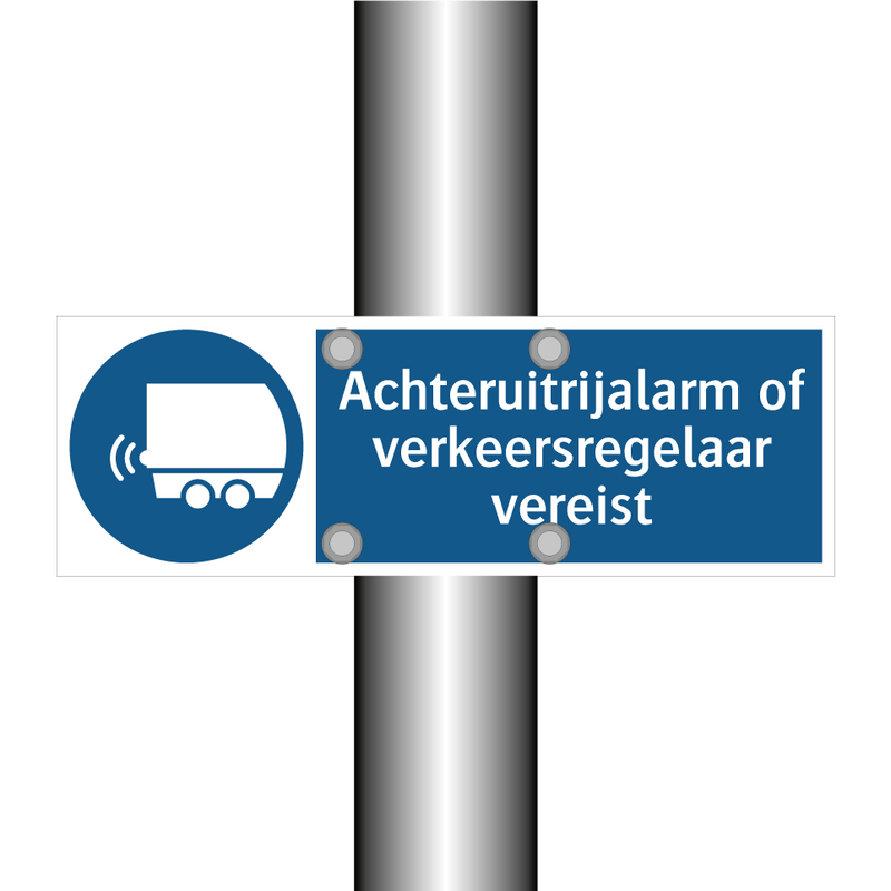 Achteruitrijalarm of verkeersregelaar vereist & Achteruitrijalarm of verkeersregelaar vereist