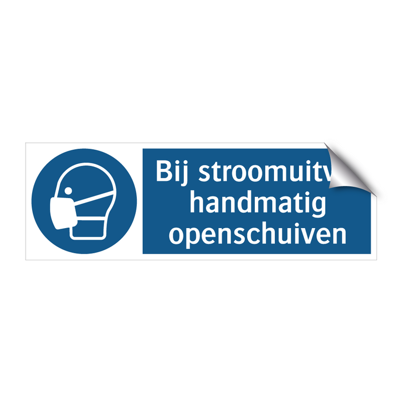 Bij stroomuitval handmatig openschuiven & Bij stroomuitval handmatig openschuiven