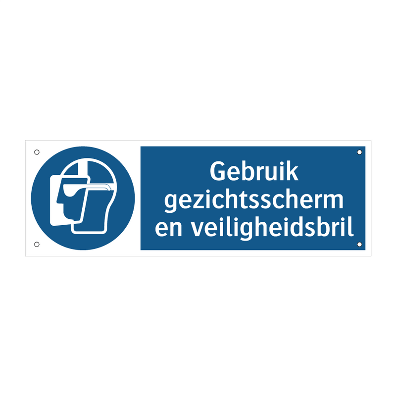 Gebruik gezichtsscherm en veiligheidsbril & Gebruik gezichtsscherm en veiligheidsbril