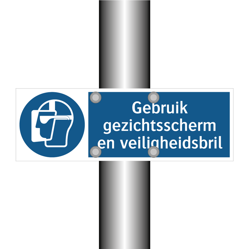 Gebruik gezichtsscherm en veiligheidsbril & Gebruik gezichtsscherm en veiligheidsbril