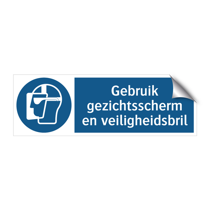 Gebruik gezichtsscherm en veiligheidsbril & Gebruik gezichtsscherm en veiligheidsbril