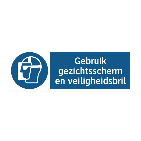 Gebruik gezichtsscherm en veiligheidsbril & Gebruik gezichtsscherm en veiligheidsbril