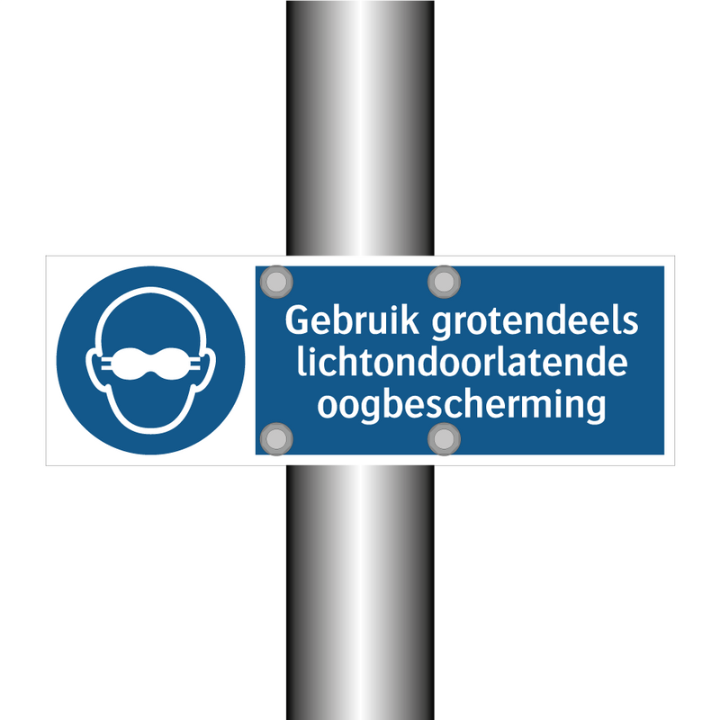 Gebruik grotendeels lichtondoorlatende oogbescherming