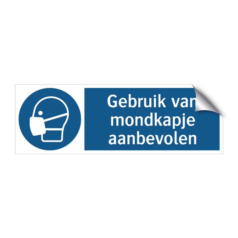 Gebruik van mondkapje aanbevolen & Gebruik van mondkapje aanbevolen