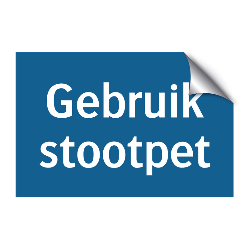 Gebruik stootpet & Gebruik stootpet & Gebruik stootpet & Gebruik stootpet