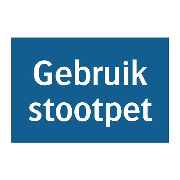 Gebruik stootpet & Gebruik stootpet & Gebruik stootpet & Gebruik stootpet & Gebruik stootpet