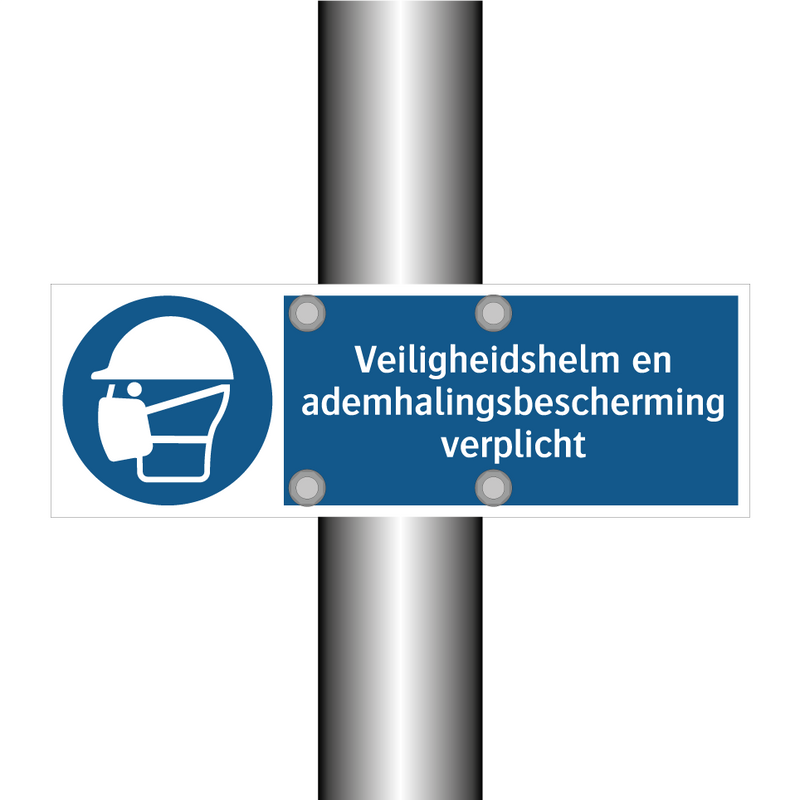 Veiligheidshelm en ademhalingsbescherming verplicht