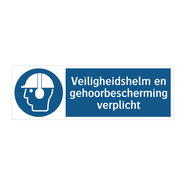 Veiligheidshelm en gehoorbescherming verplicht & Veiligheidshelm en gehoorbescherming verplicht