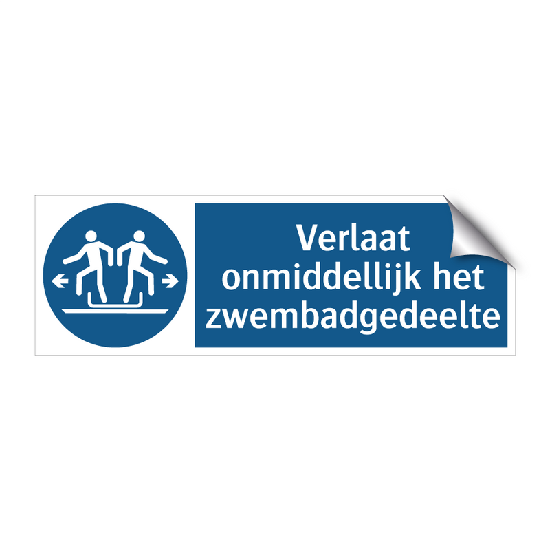 Verlaat onmiddellijk het zwembadgedeelte & Verlaat onmiddellijk het zwembadgedeelte