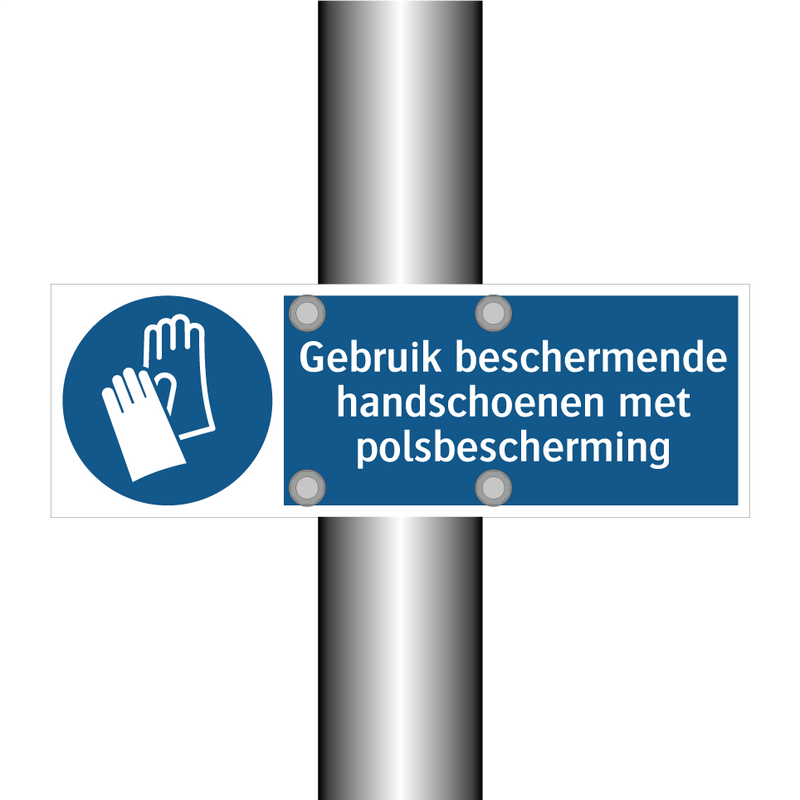 Gebruik beschermende handschoenen met polsbescherming