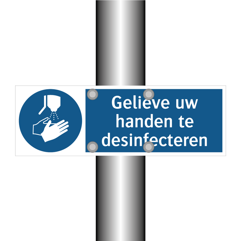 Gelieve uw handen te desinfecteren & Gelieve uw handen te desinfecteren