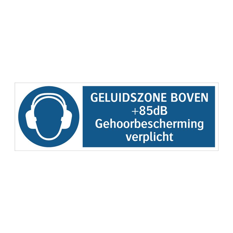 GELUIDSZONE BOVEN 85dB Gehoorbescherming verplicht