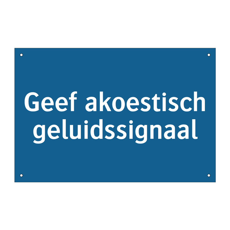 Geef akoestisch geluidssignaal & Geef akoestisch geluidssignaal & Geef akoestisch geluidssignaal