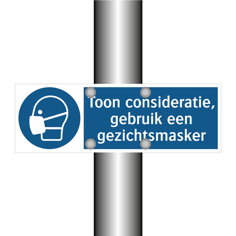 Toon consideratie, gebruik een gezichtsmasker & Toon consideratie, gebruik een gezichtsmasker