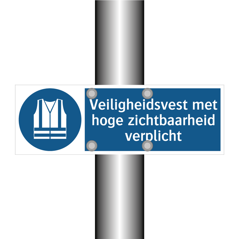 Veiligheidsvest met hoge zichtbaarheid verplicht & Veiligheidsvest met hoge zichtbaarheid verplicht