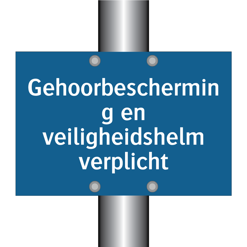 Gehoorbescherming en veiligheidshelm verplicht & Gehoorbescherming en veiligheidshelm verplicht