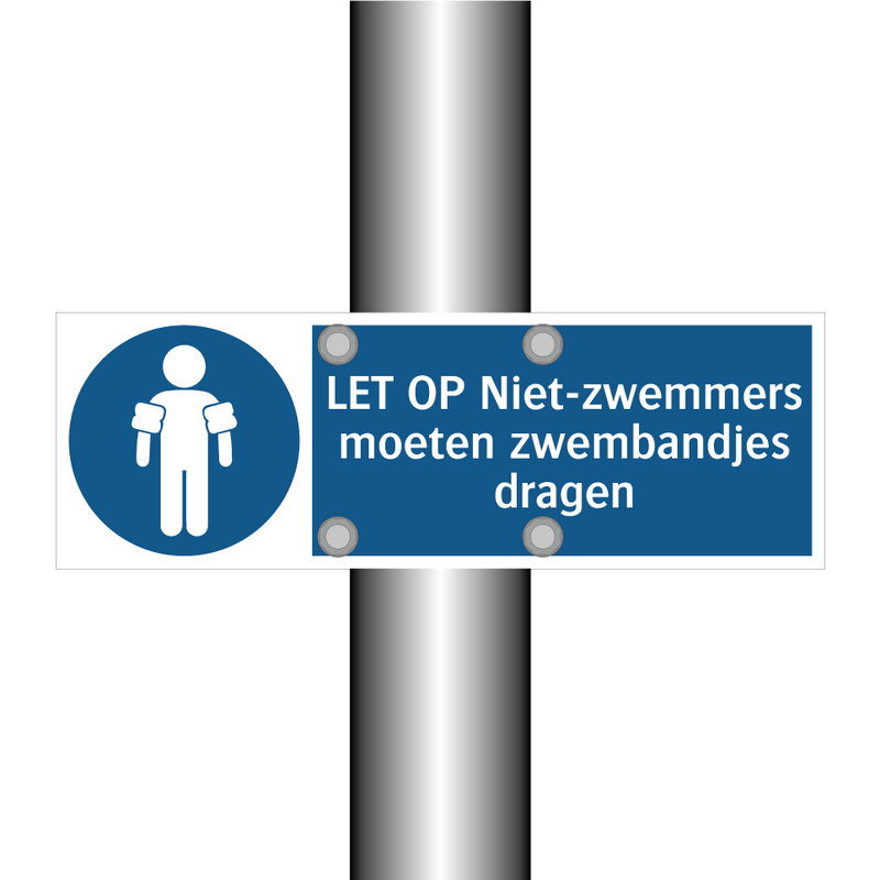 LET OP Niet-zwemmers moeten zwembandjes dragen & LET OP Niet-zwemmers moeten zwembandjes dragen