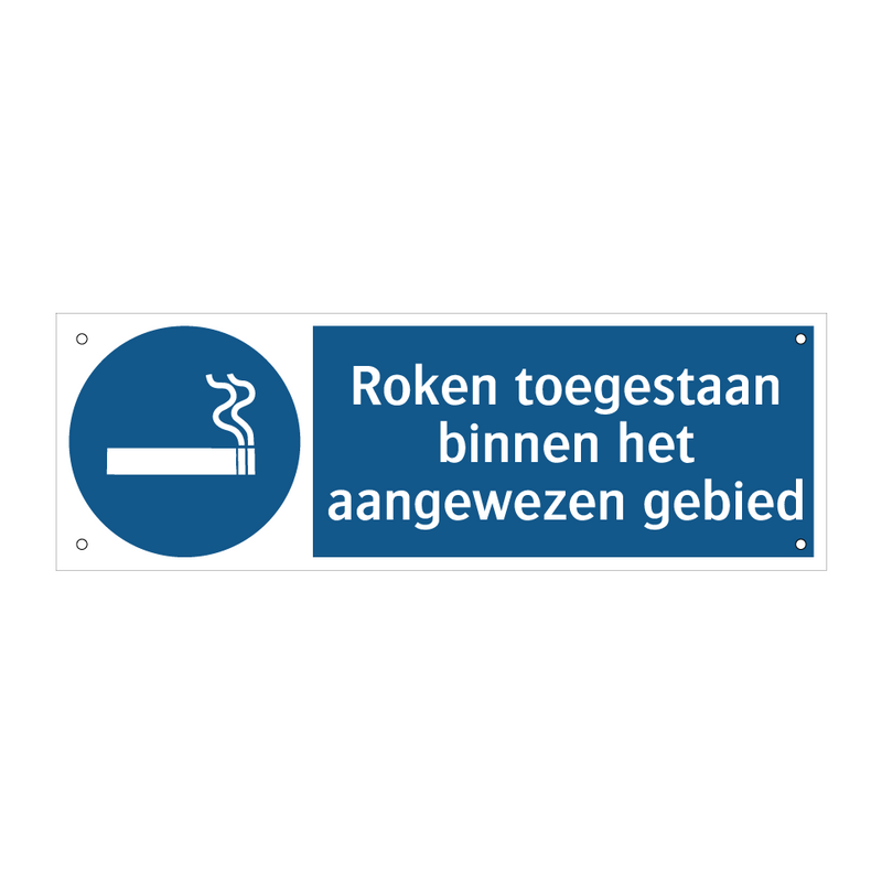 Roken toegestaan binnen het aangewezen gebied & Roken toegestaan binnen het aangewezen gebied