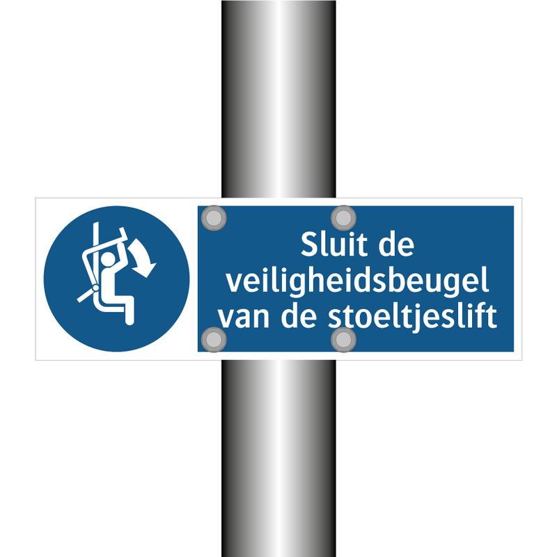 Sluit de veiligheidsbeugel van de stoeltjeslift & Sluit de veiligheidsbeugel van de stoeltjeslift