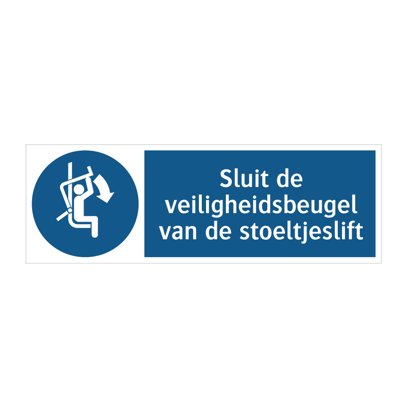 Sluit de veiligheidsbeugel van de stoeltjeslift & Sluit de veiligheidsbeugel van de stoeltjeslift