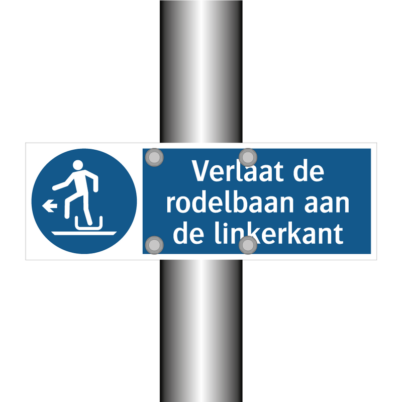 Verlaat de rodelbaan aan de linkerkant & Verlaat de rodelbaan aan de linkerkant