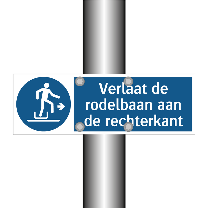 Verlaat de rodelbaan aan de rechterkant & Verlaat de rodelbaan aan de rechterkant