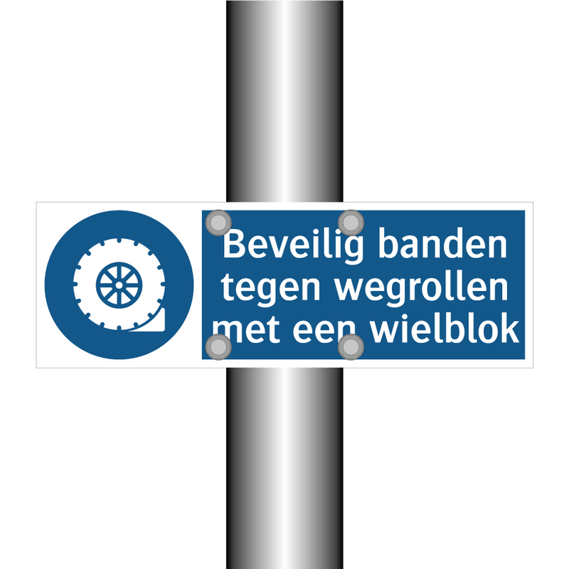 Beveilig banden tegen wegrollen met een wielblok & Beveilig banden tegen wegrollen met een wielblok