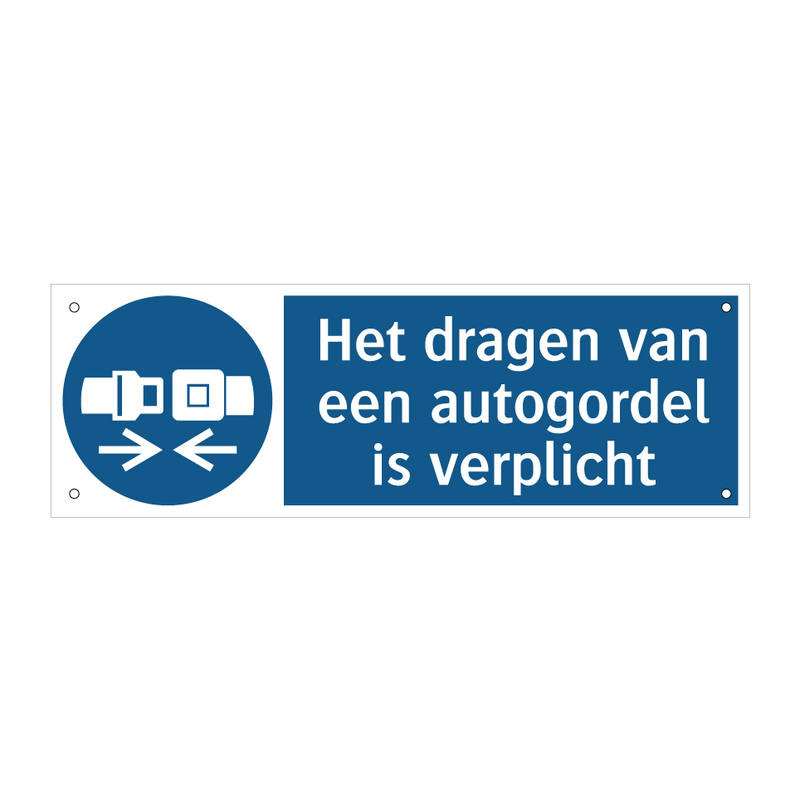 Het dragen van een autogordel is verplicht & Het dragen van een autogordel is verplicht