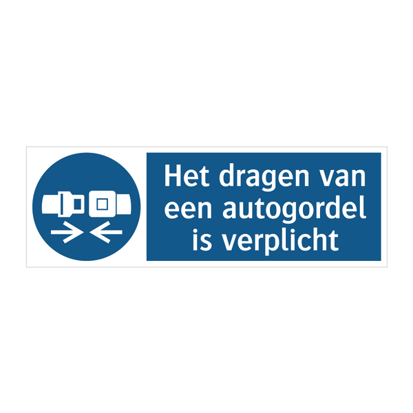 Het dragen van een autogordel is verplicht & Het dragen van een autogordel is verplicht