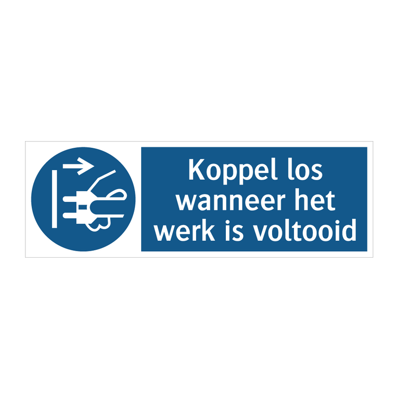 Koppel los wanneer het werk is voltooid & Koppel los wanneer het werk is voltooid