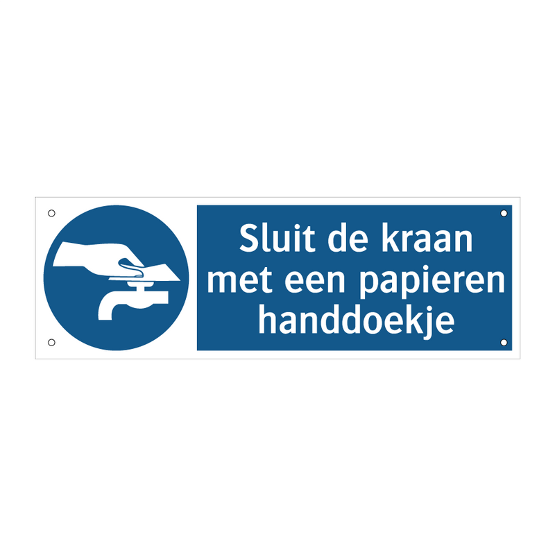 Sluit de kraan met een papieren handdoekje & Sluit de kraan met een papieren handdoekje